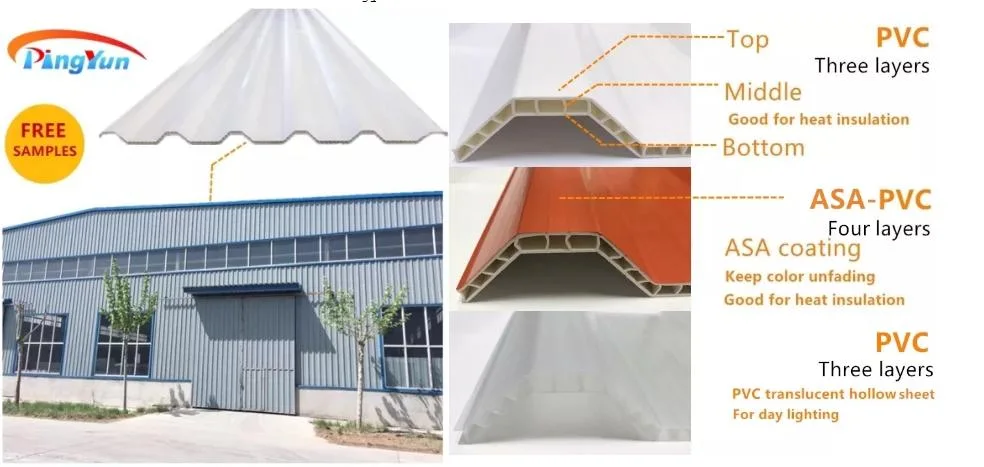 Heat Resistant ASA UPVC Plastic 10mm Hollow Corrugated Twin Wall Roofing for Warehouse