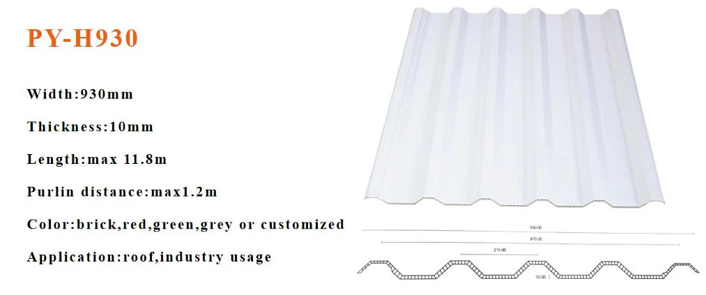 Heat Resistant ASA UPVC Plastic 10mm Hollow Corrugated Twin Wall Roofing for Warehouse